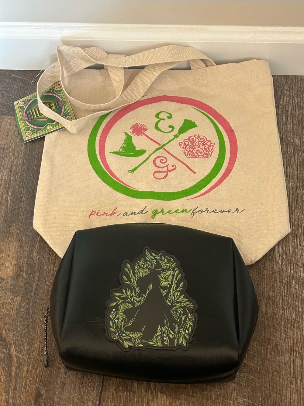 Wicked Canvas Tote and Black Cosmetic Pouch Set - NWT